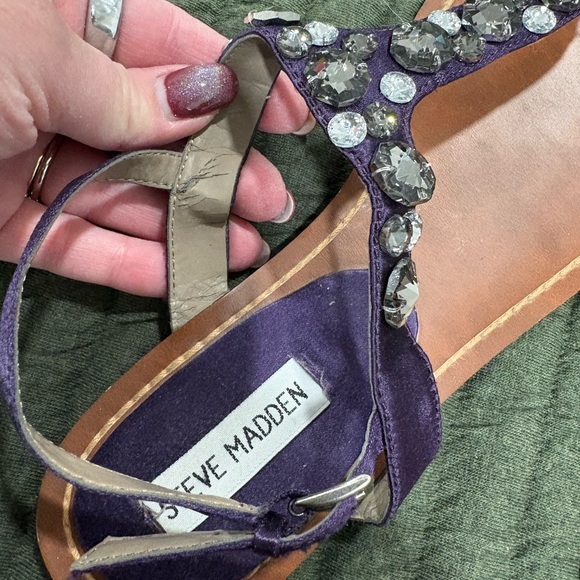 Steve Madden Embellished Purple Sandal Rhinestones Size 9 - Picture 3 of 5